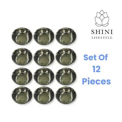 SHINI LIFESTYLE Stainless Steel Vegetable Bowl (Pack of 12, Silver) - HalfPe