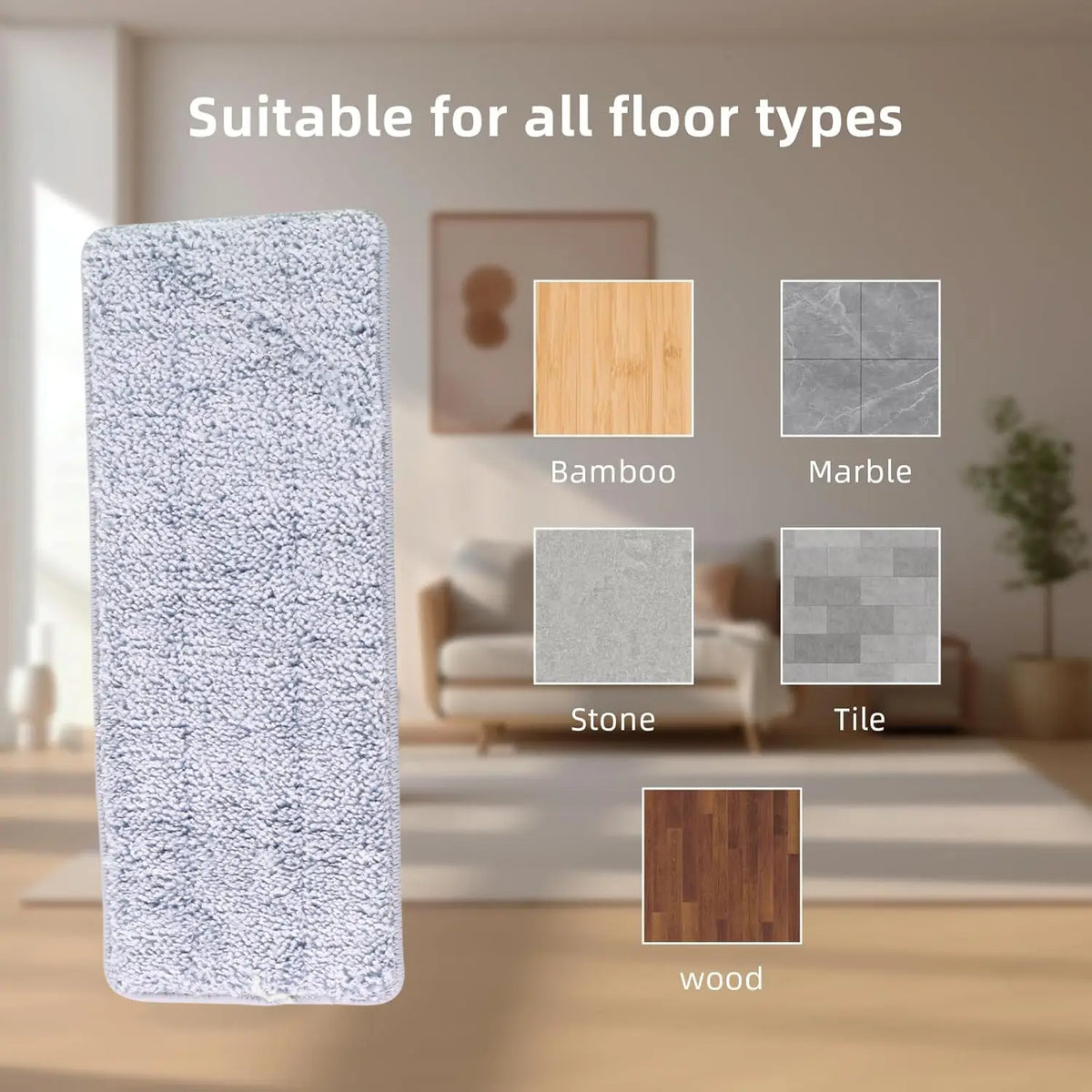 Reusable Microfiber Mop Pad Replacement for Flat Spray Mop, Washable Cleaning Pad for Wet and Dry Floor Cleaning,(1 Pc) HP DD