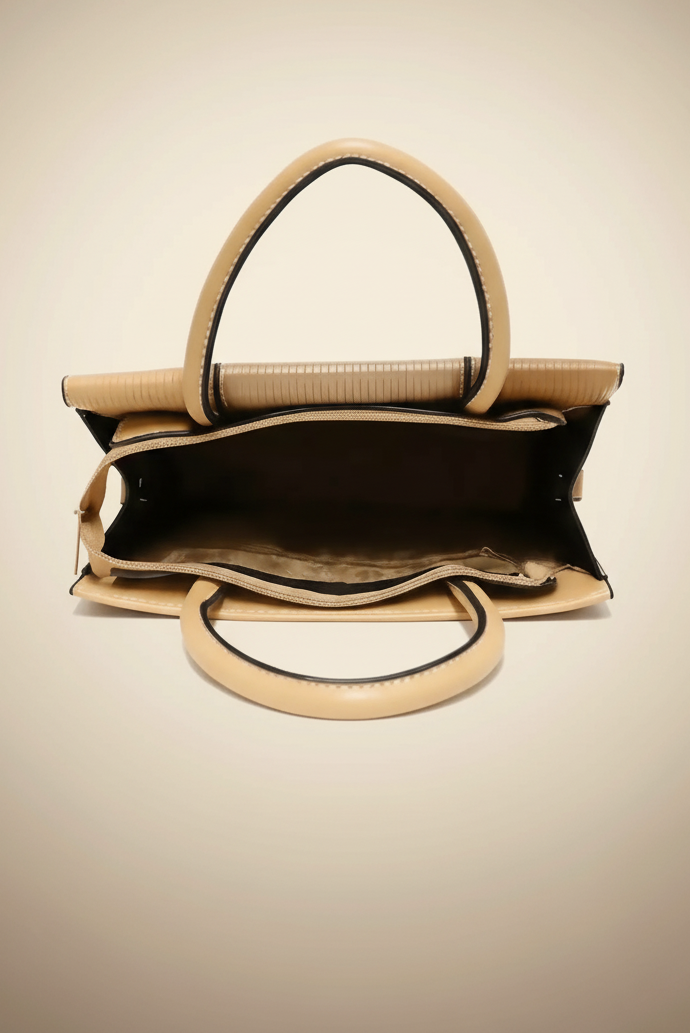 Elegant Striped Flap Top Handle Handbag RAYORA ENTERPRISE