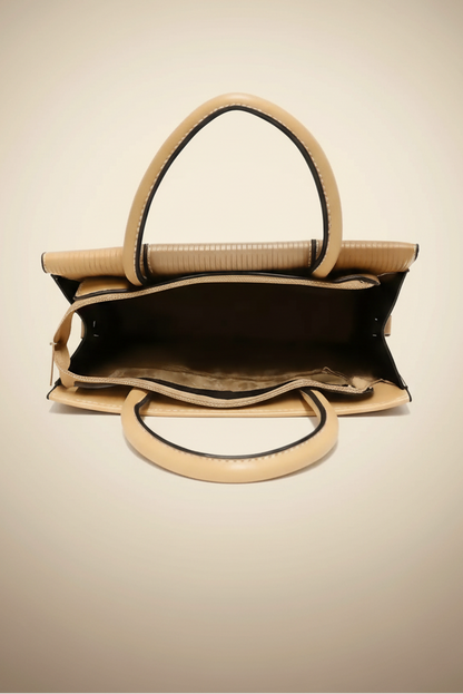 Elegant Striped Flap Top Handle Handbag RAYORA ENTERPRISE