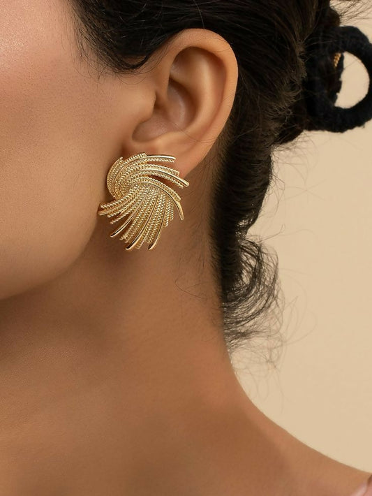 Gold Plated Fireworks Alloy Stud Earring