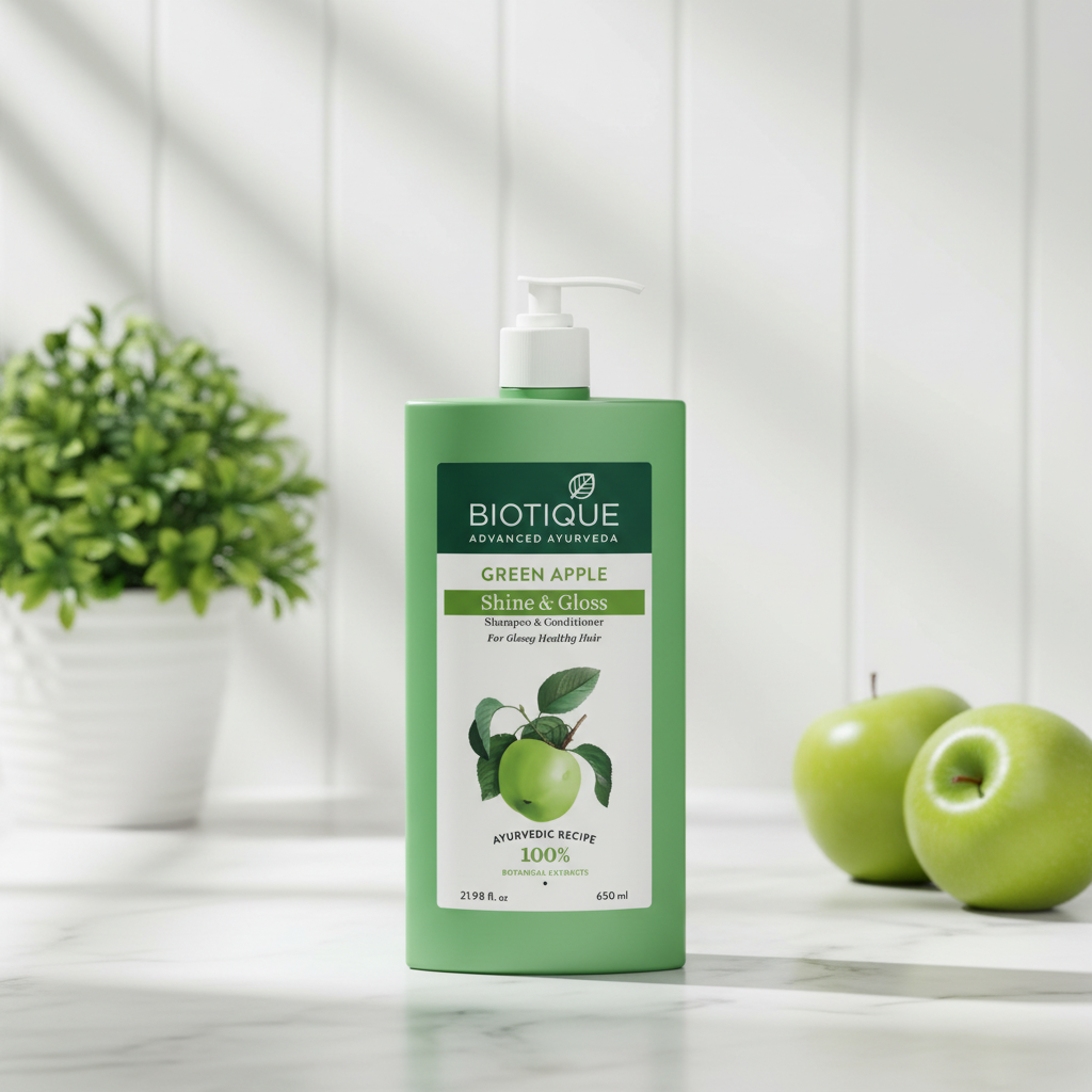 Biotique Green Apple Shampoo With Conditioner 650 ml HalfPe - FW -TPT