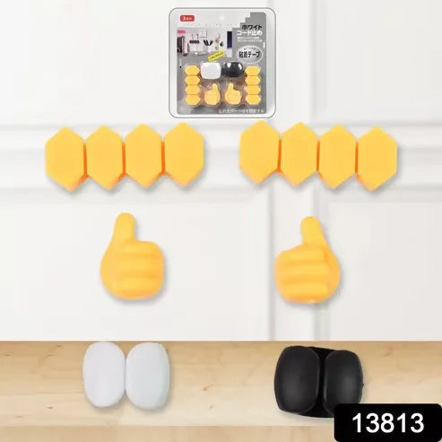 Self Adhesive Hooks For Cable Clips Desktop Cable Organizer (6 Pcs Set Mix Design) ABHI Mobiles