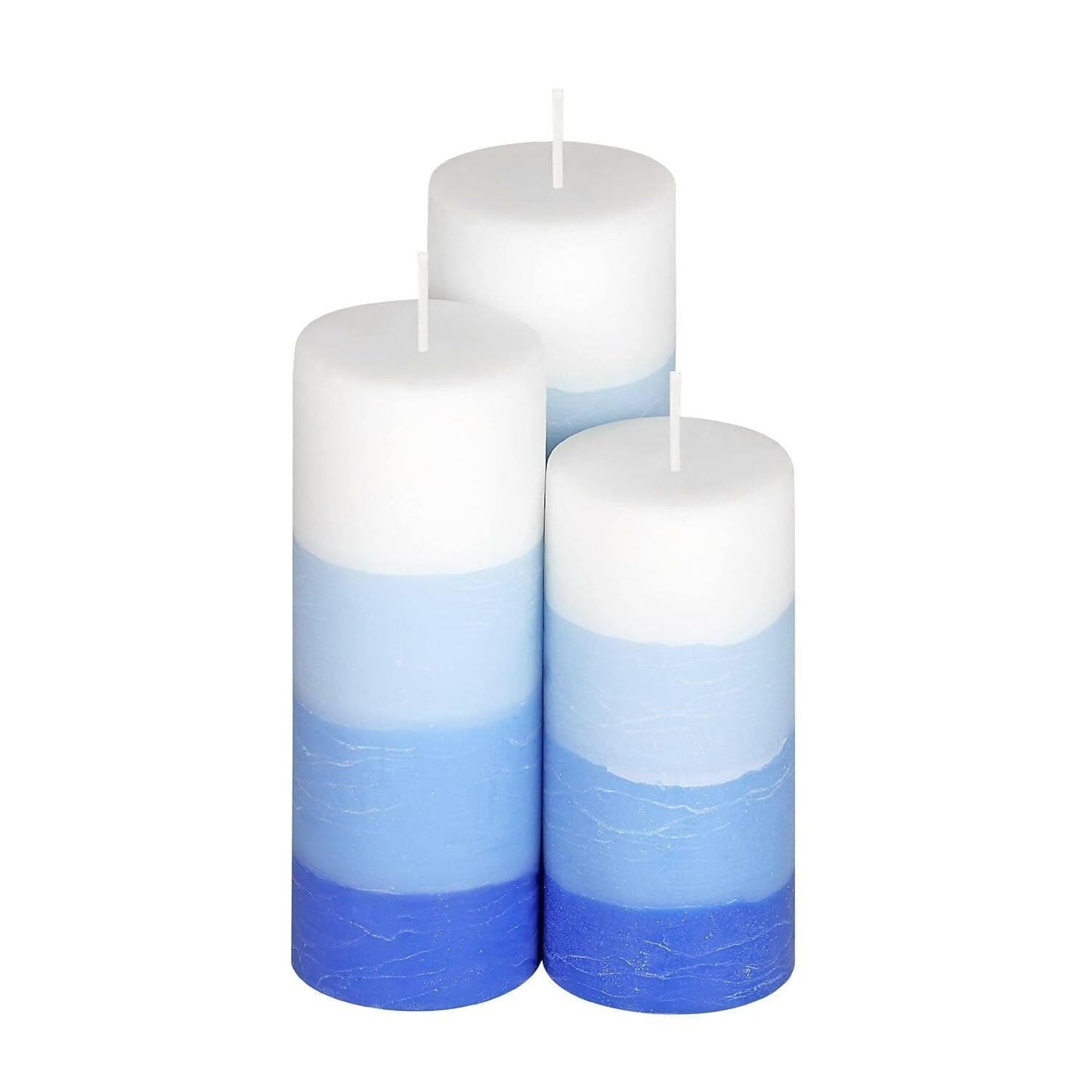 PROSPERRO LUMO by Parkash Candle Set of 3 Fragrance Pillar Candles Shade Finish (Blue - Ocean Blue) - HalfPe