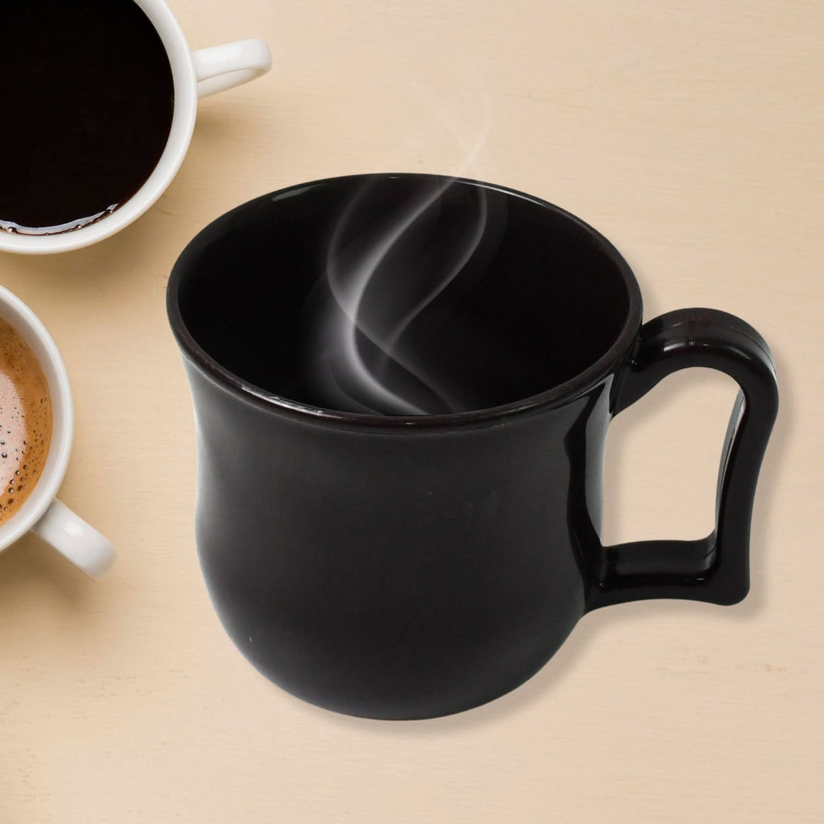 Premium Plastic Coffee  Tea Cups  Mug With Handle (1 Pc  With Color Box  Black) HP DD