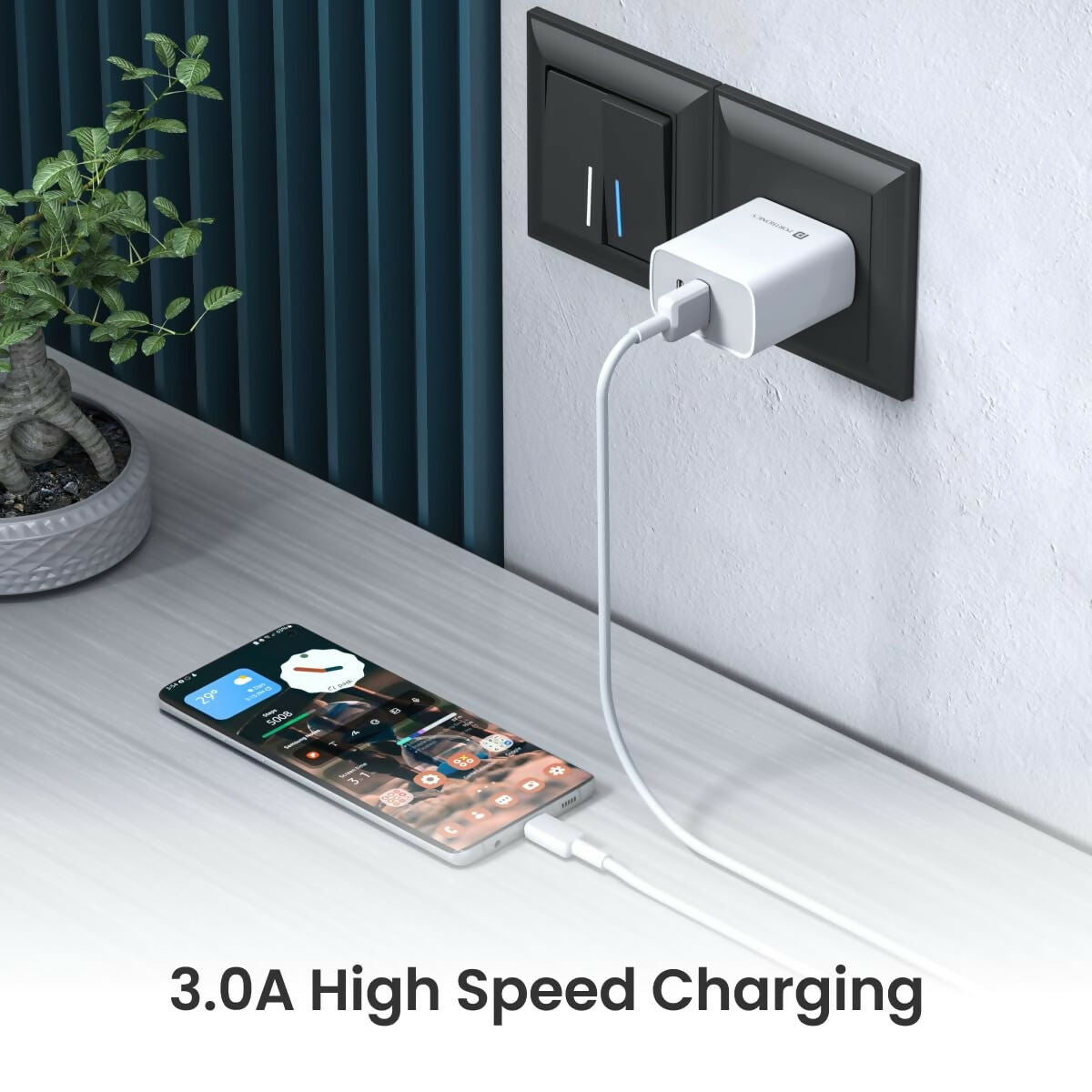 Portronics Konnect Link Micro USB Fast Charging Cable with 3.0A Output (White) Halfpe Deals