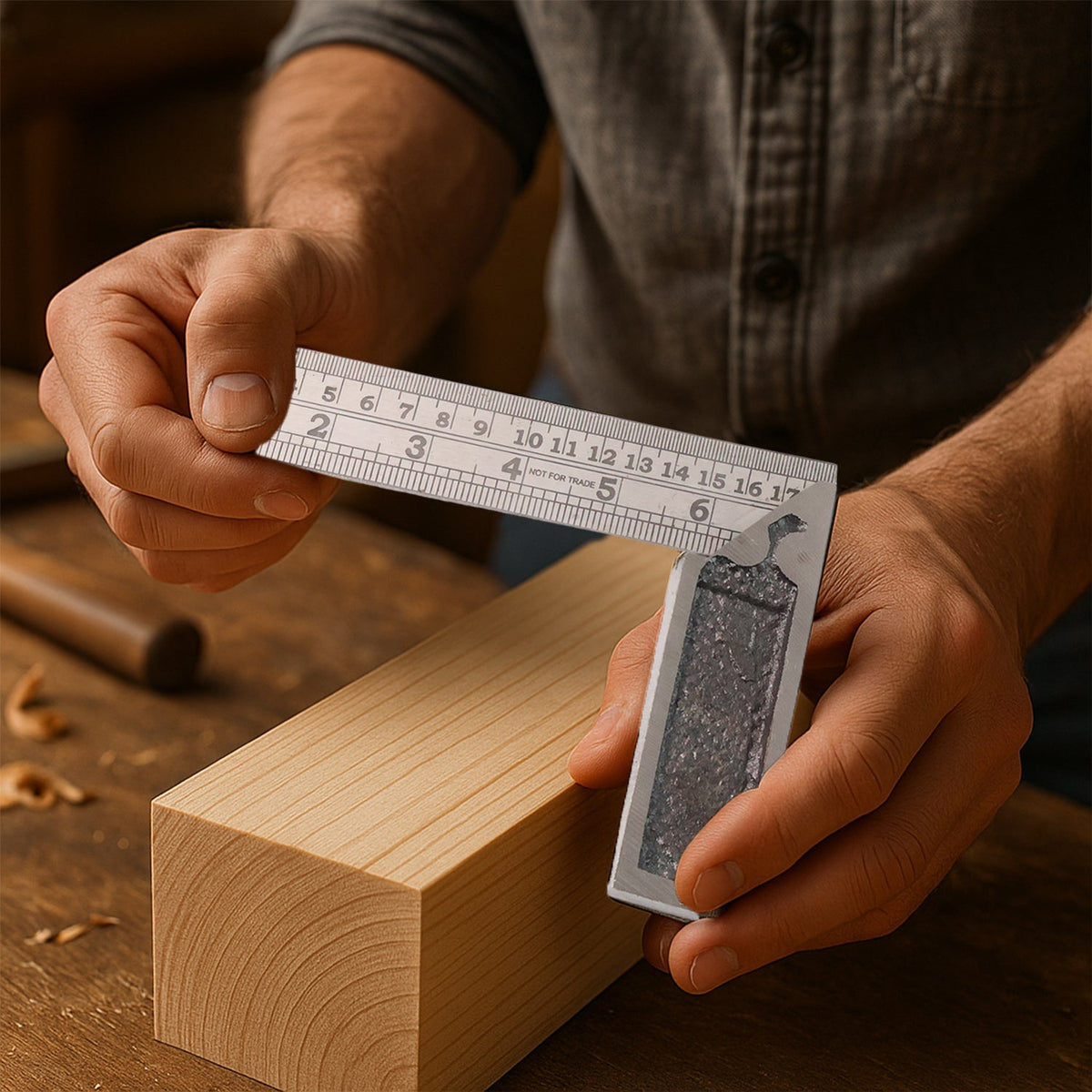 Heavy-Duty Metal Try Square Ruler for Precision Measuring and Marking Tool for Woodworking, (2 Pc) HP DD