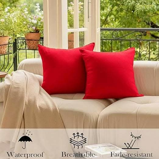 Lushomes Red cushion cover 12x12, sofa pillow cover (Set of 10, 12x12 Inches) - HalfPe