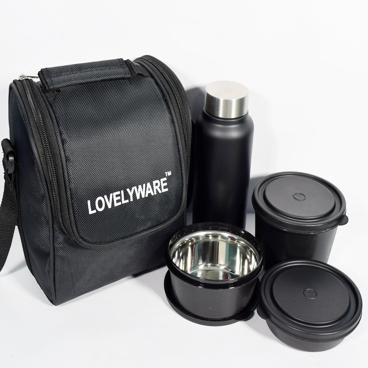 Corporate 4 Lunch Box Container With Bottle 750ml With Bag (600ml, 400ml, 300ml, 150ml ) - HalfPe