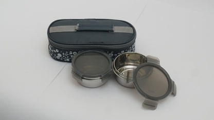 Capsule Colar Lock Lunch Box (300ml *2 Container With Bag) - HalfPe