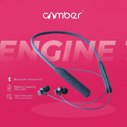 Engine-101 Neckband Wireless Earphone with 16H Playtime, Type-C Charging, IPX4 Water Resistance - HalfPe