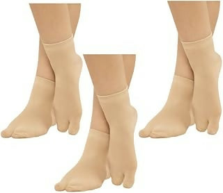 (Pack Of 3 ) - Skin color (cream) NxtSkin Low Ankle Thumb Socks