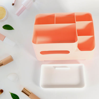 Multi-Function Desk Organizer with Tissue Holder – 6 Compartments for Home & Office