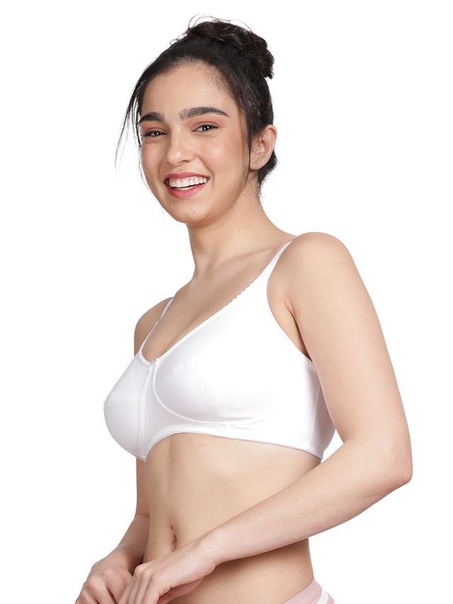Susie 3/4th Coverage Brightwhite Non Padded Wirefree Adjustable, Non Detachable Everyday Bra
