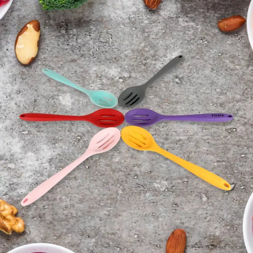 Silicone Cooking & Basting Spoon Set – Heat-Resistant, Non-Stick Kitchen Utensils (6 Pcs ) ABHI Mobiles