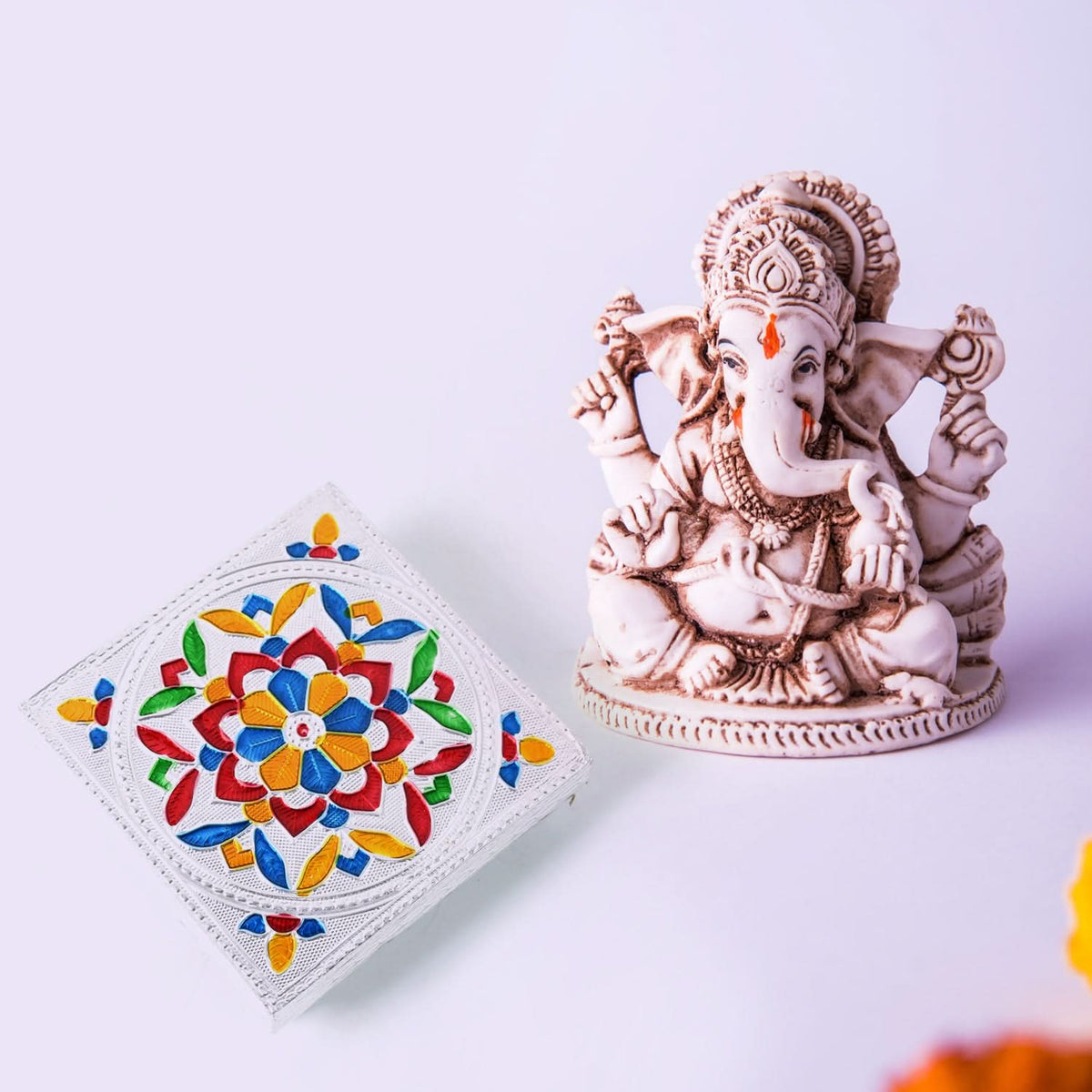 Handicraft Meenakari Wooden Puja Chowki – Multicolour HP DD