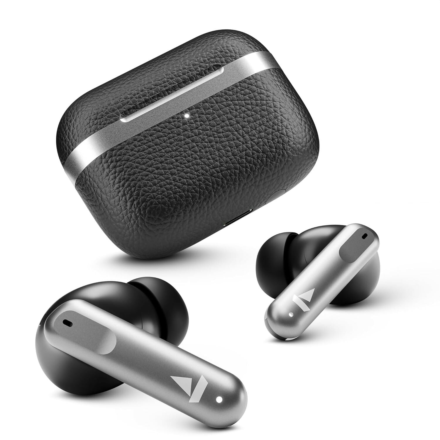 boAt Airdopes 111v2, Leather Finish ,Stream Ad Free Music via App Support,Bluetooth TWS in Ear Earbuds Wireless Earphones with mic (Multi color) Halfpe Deals