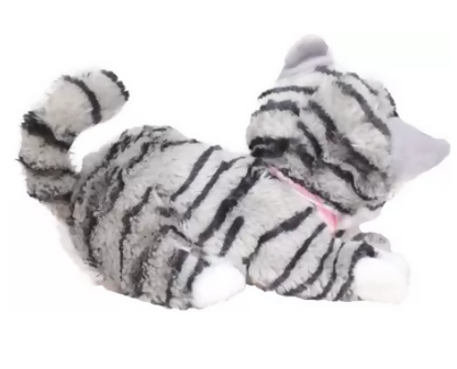 Tickles Grey Cute Laying Cat Stuffed Soft toy For Kids