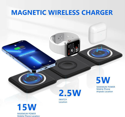 3 in 1 Magnetic Foldable Wireless Charger