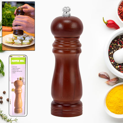 Wood Pepper Grinder for Your Kitchen & Grinding Salt Refillable, Salt Shakers with Adjustable Ceramic Rotor (1 Pc)