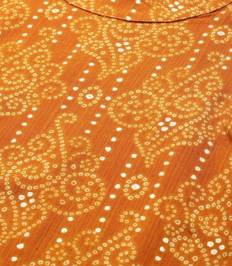 Women Rayon Printed Sleeveless Kurti, Mustard Yellow