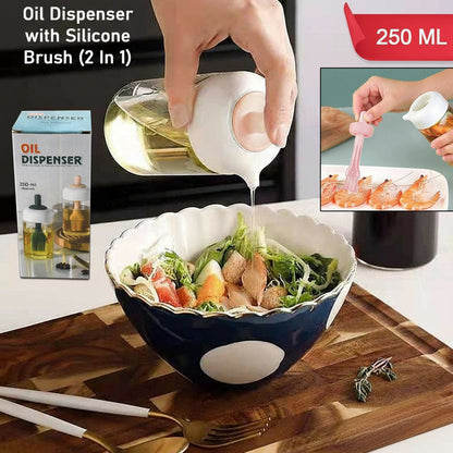 Oil Dispenser With Silicone Oil Brush (1 Pc  With Brush  250 Ml Approx)