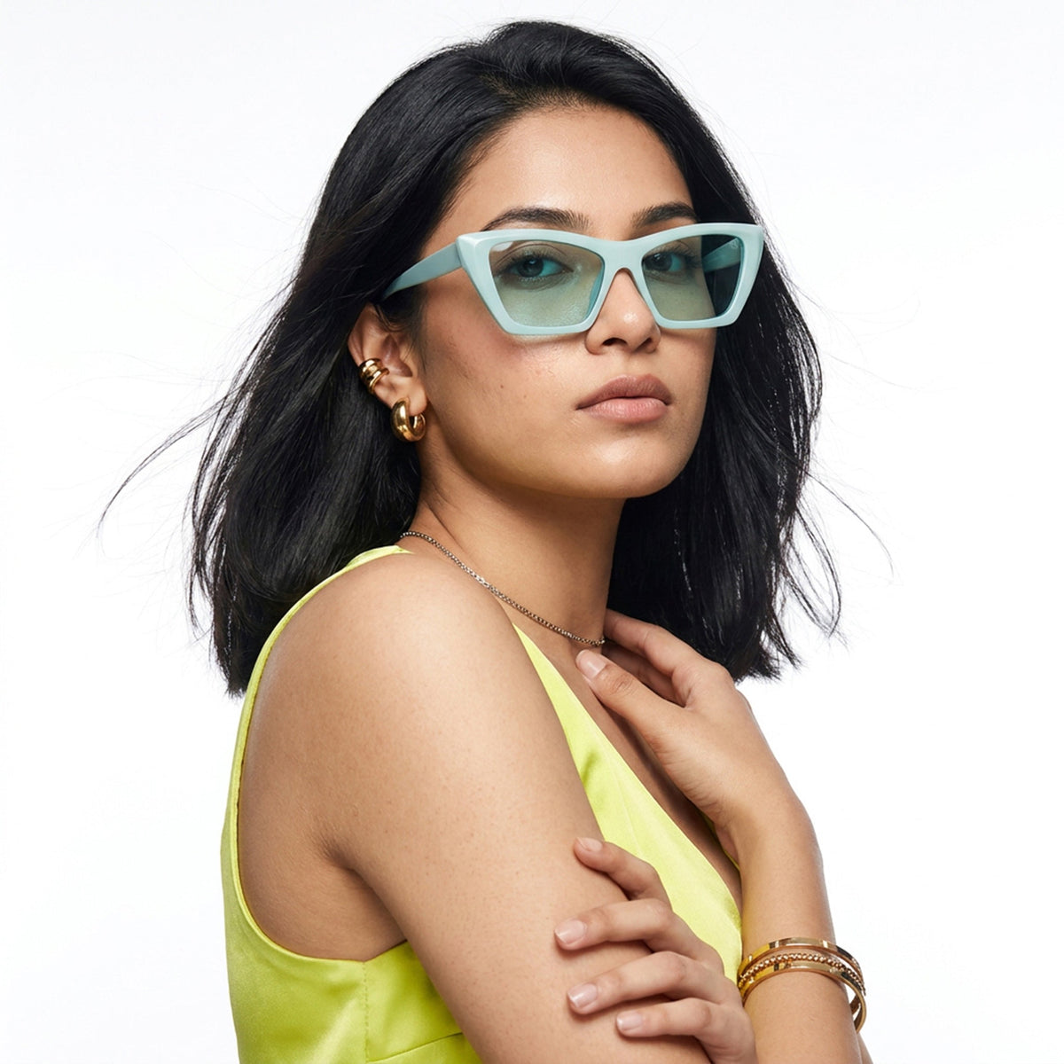 Eyejack Matte Green Cateye Sunglasses for Men and Women - view 3