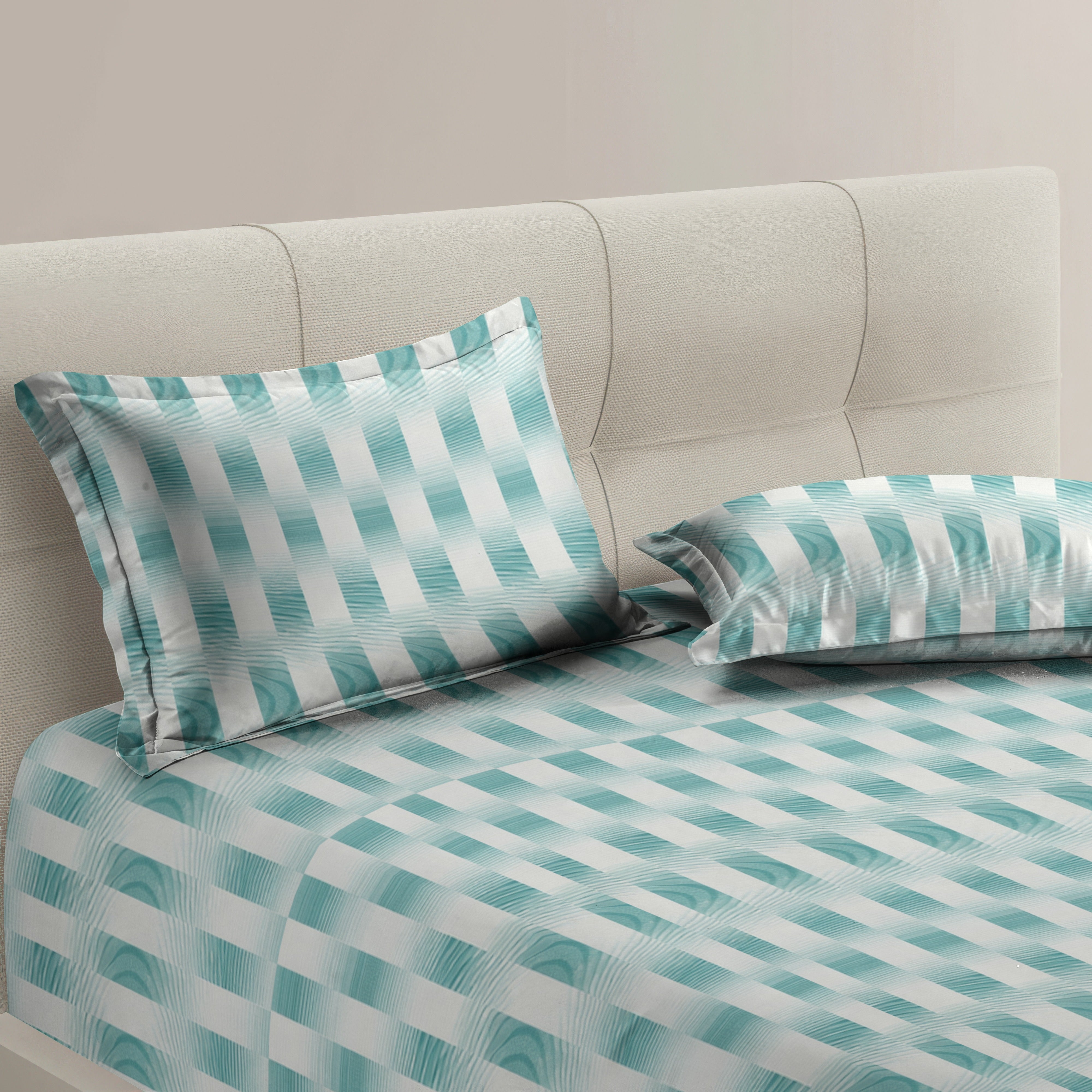 Petal 100% Pure Cotton Collection Premium Percale Queen Bedsheet With 2 Pillow Covers