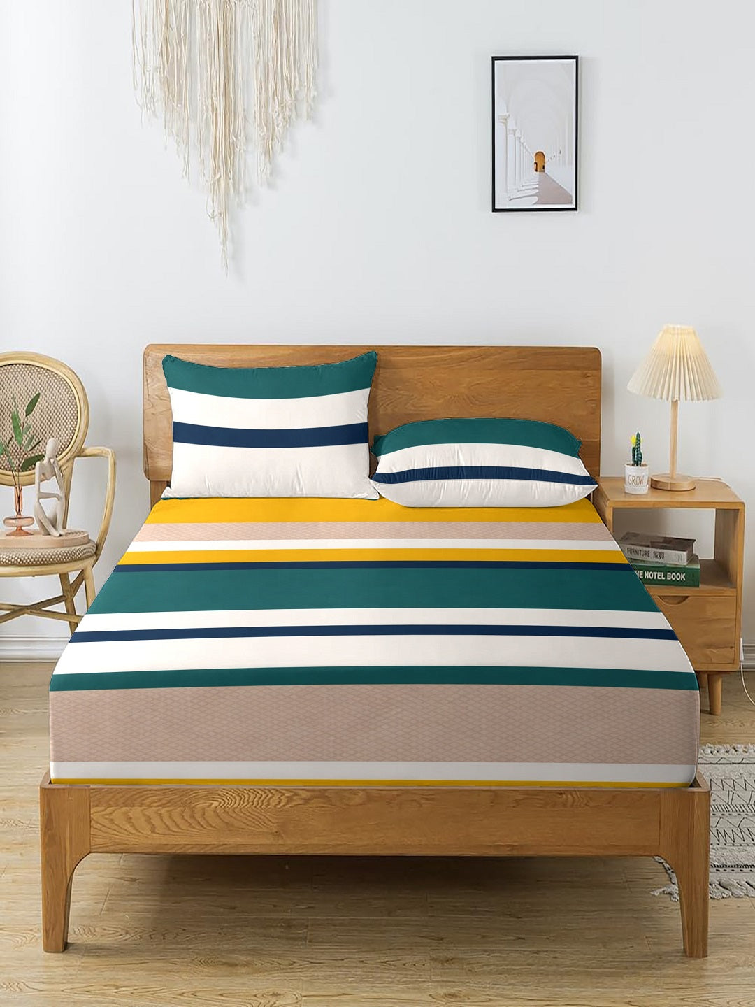 Quirky Home Coral Collection Double Bedsheet with 2 Pillow Cover - Multicolor