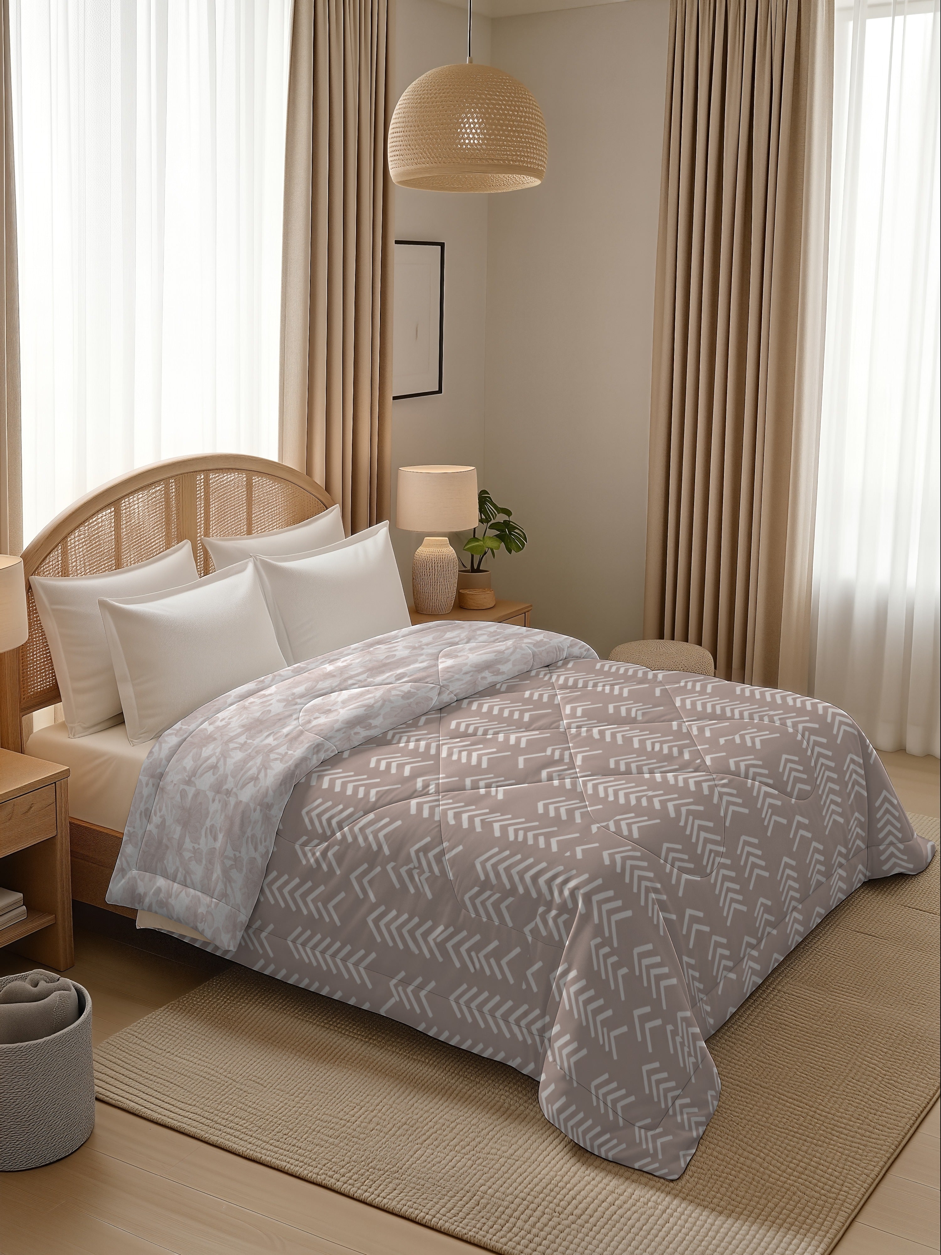 Quirky Home Oxford Collection 2 Kg King Bed Reversible Comforter | AC Blanket
