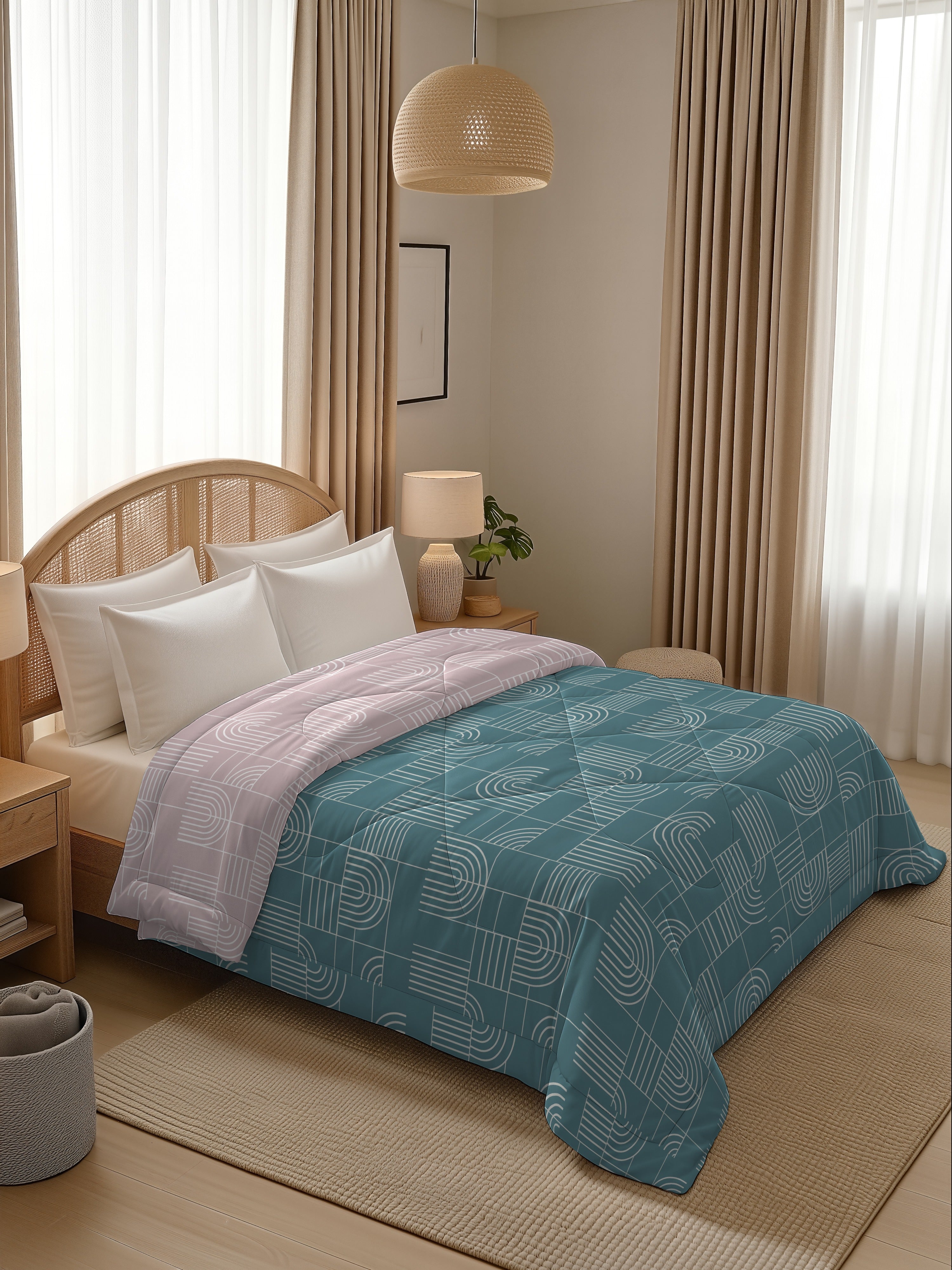 Quirky Home Oxford Collection 2 Kg King Bed Reversible Comforter | AC Blanket
