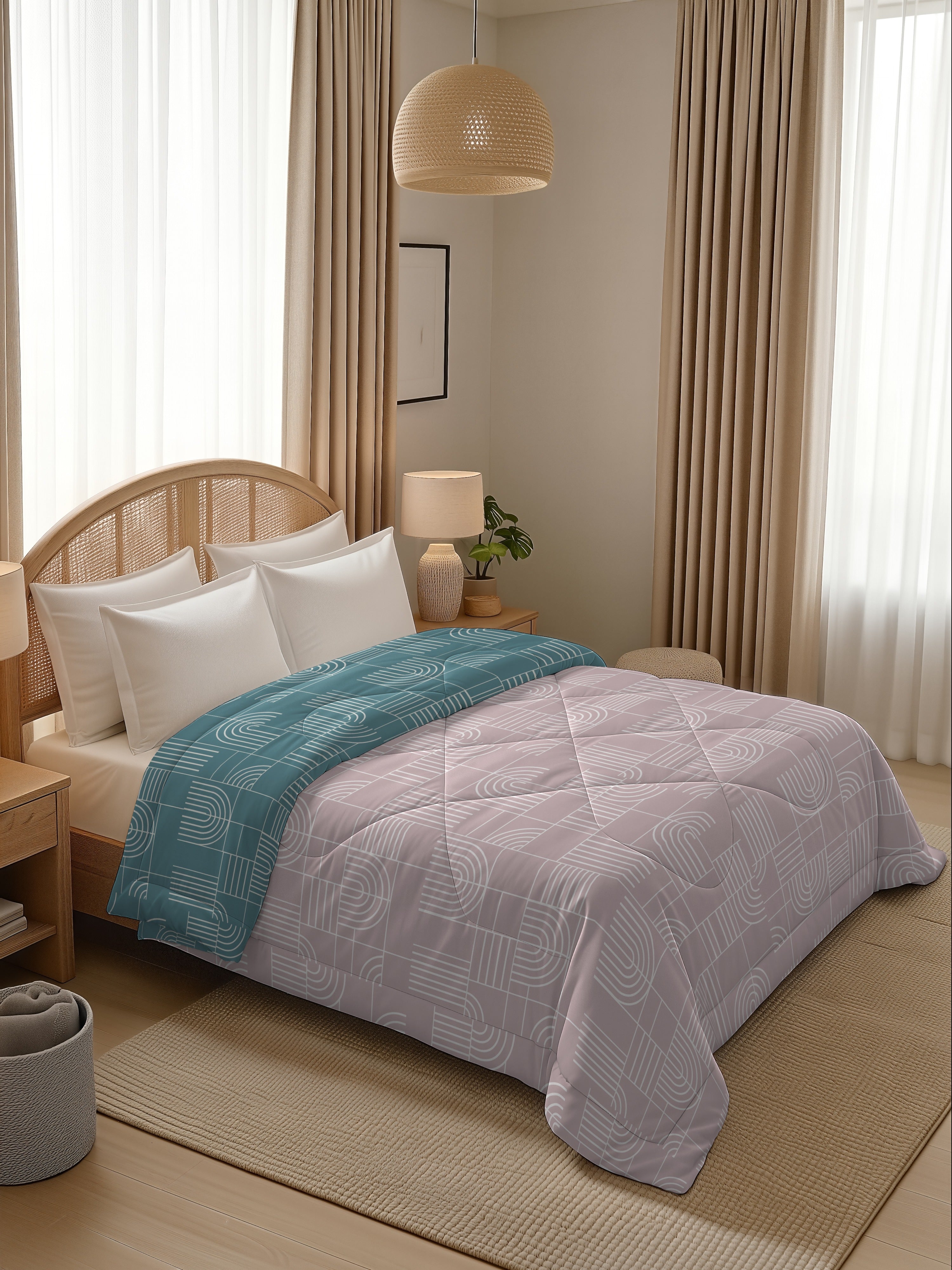 Quirky Home Oxford Collection 2 Kg King Bed Reversible Comforter | AC Blanket
