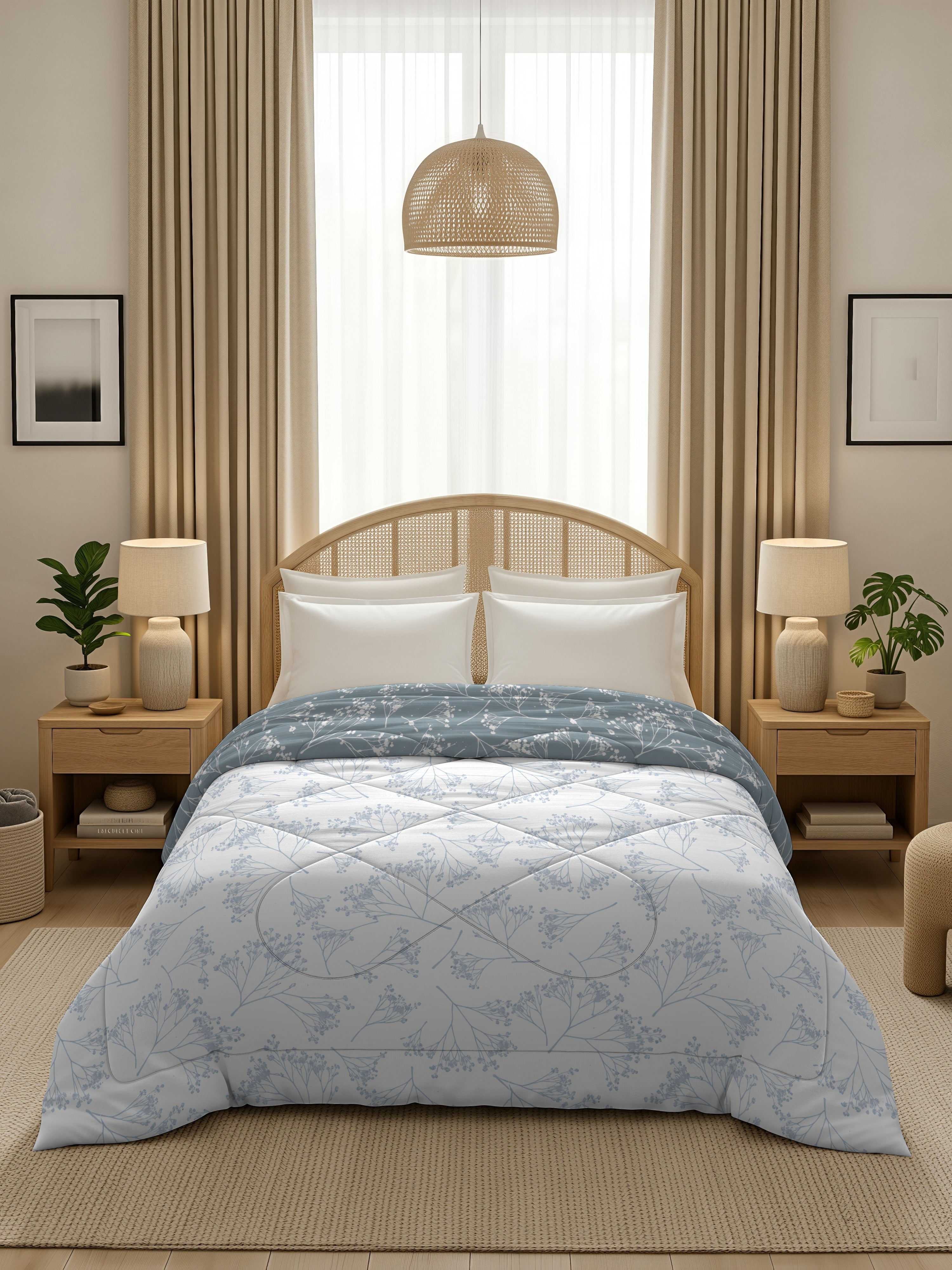 Quirky Home Oxford Collection 2 Kg King Bed Reversible Comforter | AC Blanket