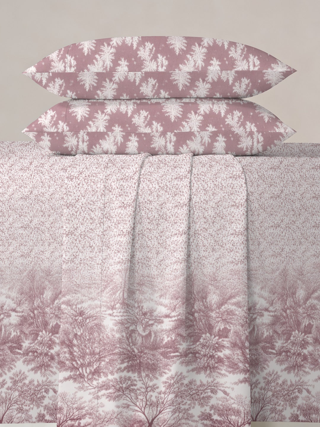 Vera 100% Pure Cotton Satin King Bedsheet With 2 Contrast Pillow Covers