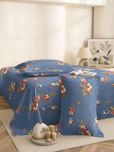 Quirky Home Cotton Rich King Bedsheet With 2 Pillow Covers