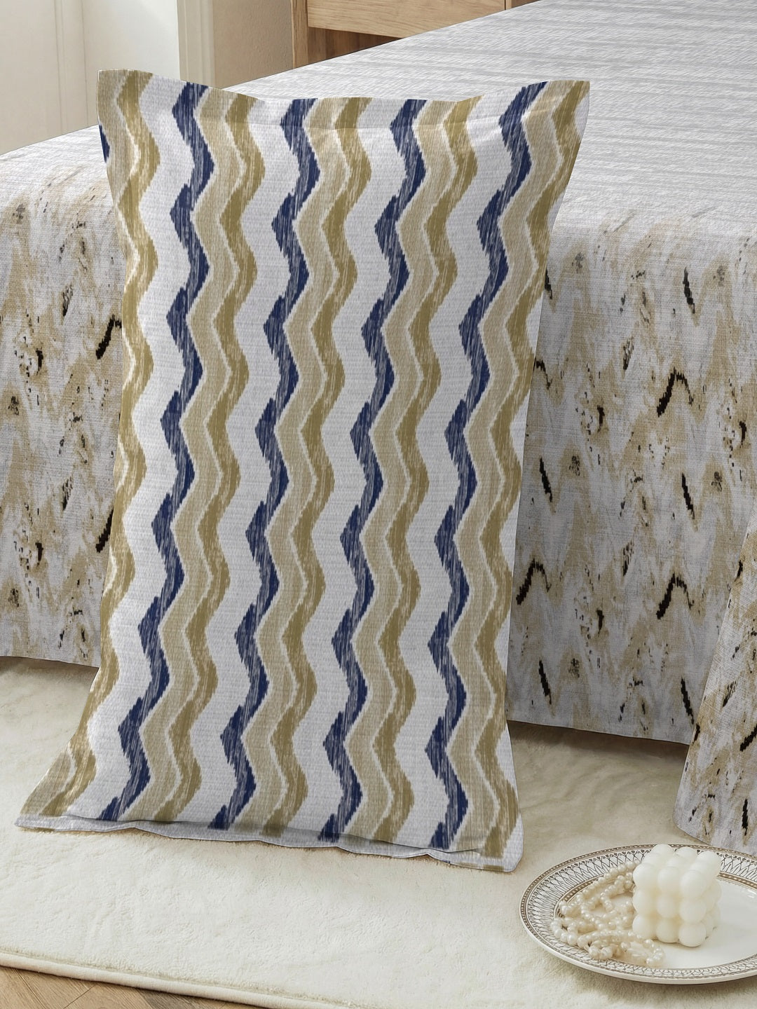 Vera 100% Pure Cotton Satin King Bedsheet With 2 Contrast Pillow Covers