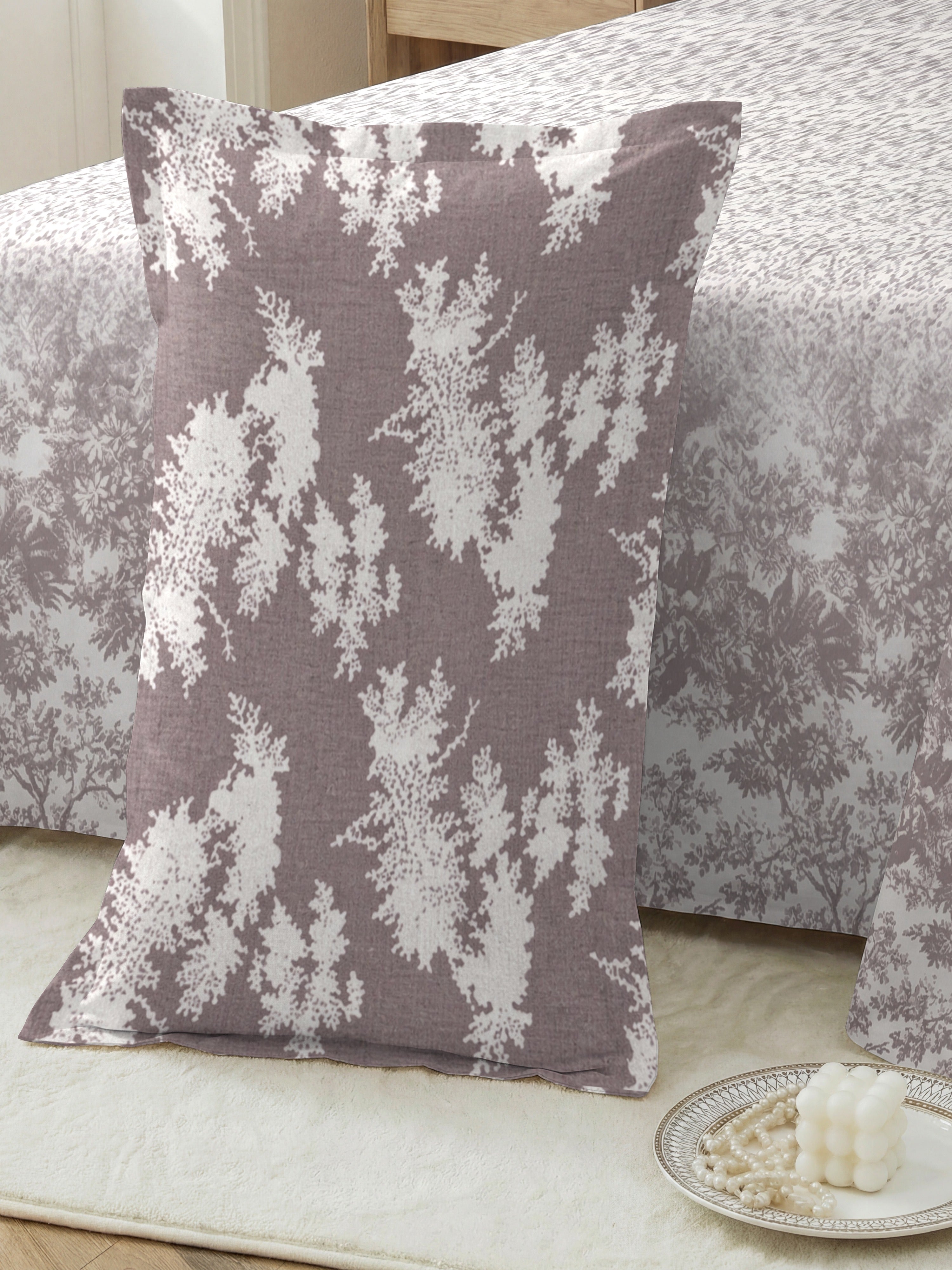 Vera 100% Pure Cotton Satin King Bedsheet With 2 Contrast Pillow Covers