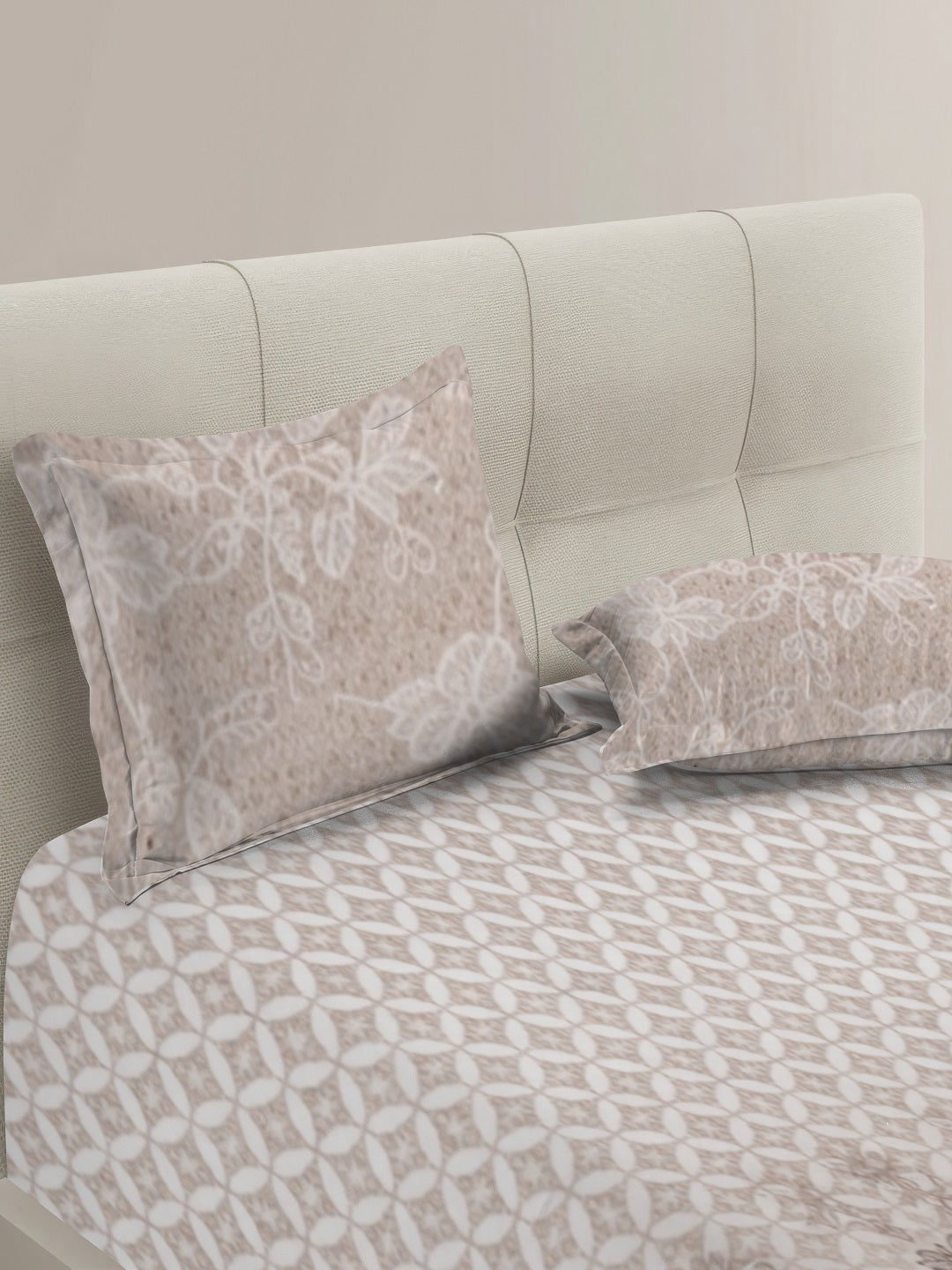 Vera 100% Pure Cotton Satin King Bedsheet With 2 Contrast Pillow Covers