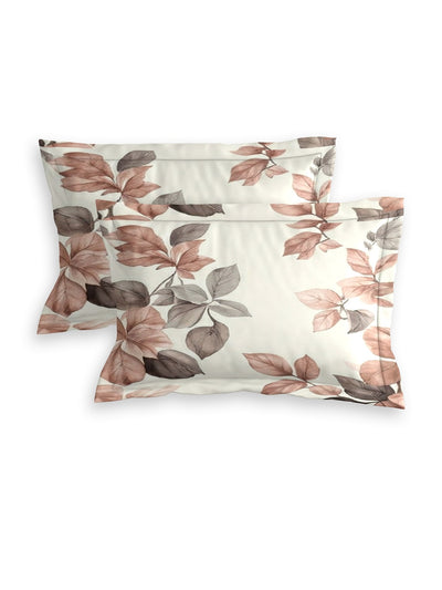 Quirky Home Coral Collection Double Bedsheet with 2 Pillow Cover - Off-White