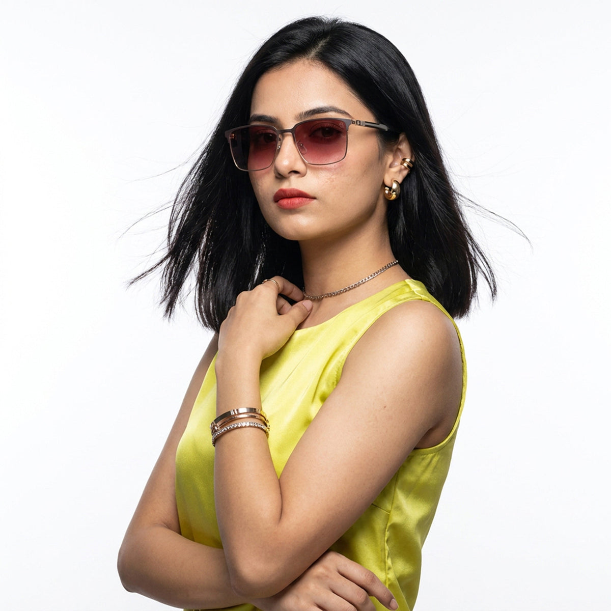 Eyejack Golden & Brown Square Sunglasses for Men and Women - view 3