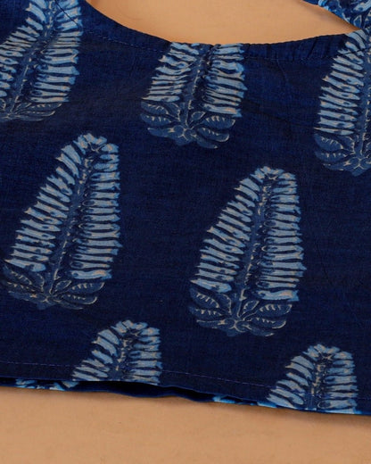 Indigo Leaf Blockprinted Girls Co-ord Set - KES-SN-INLF-0-6