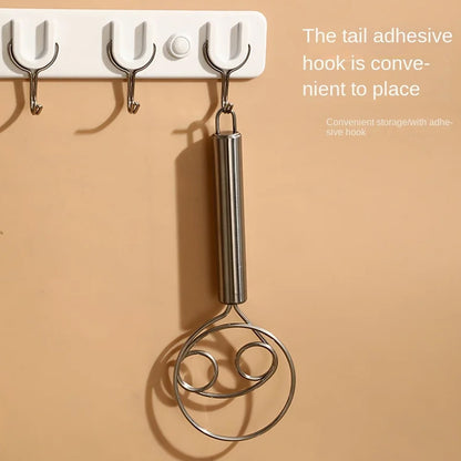 Dough Whisk Premium Stainless Steel Dutch Whisk Dough Hand Mixer Artisan Blender For Egg Bread Cake Pastry Pizza Dough - Perfect Baking Tools Whisking Tirring Kitchen Tools (1 Pc)