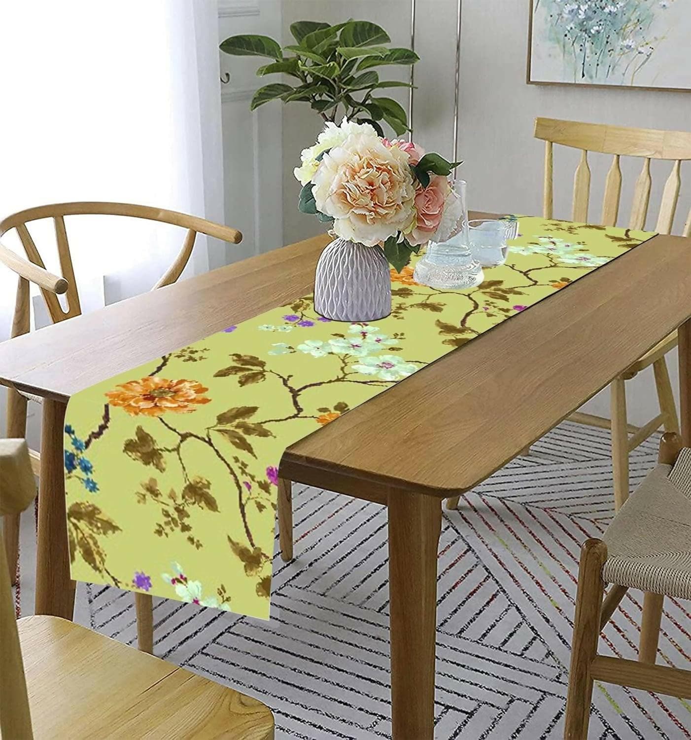 Lushomes table runner for 6 seater dining table, for Living Room (13 X72 Inches, Single piece) - HalfPe