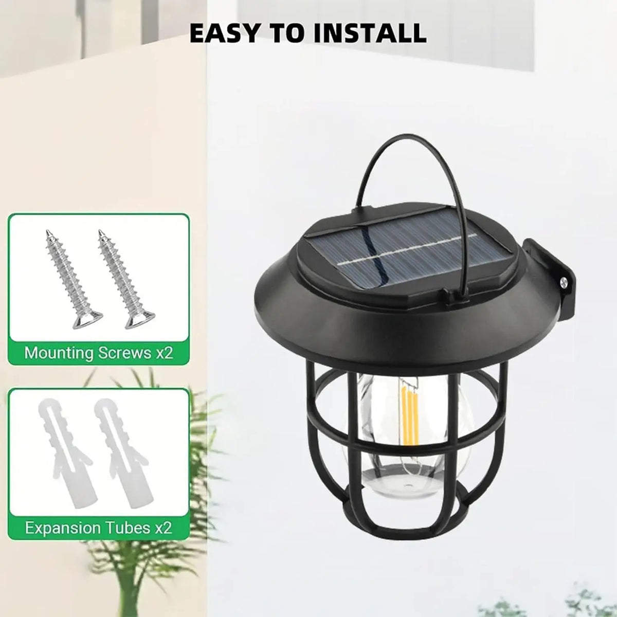 Solar Lantern Wall Lights Fixtures With Motion Sensor (1 Pc) HP DD