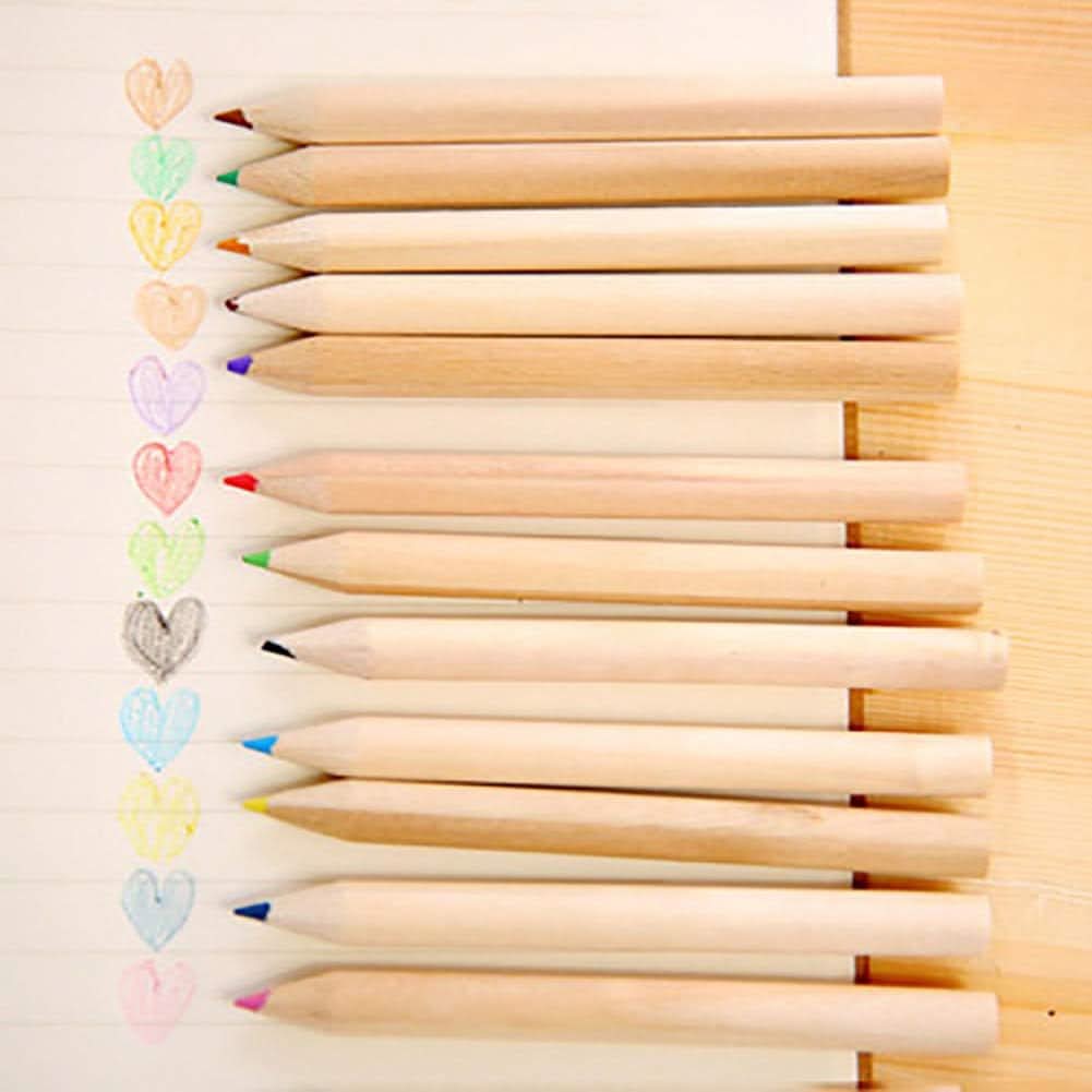 12 Colouring Pencils Kids Set Pencils Sharpener Mini Drawing Colored Pencils With Sharpener Kawaii Manual Pencil Cutter Coloring Pencil Accessory School Supplies For Kid Artists Writing Sketching HP DD