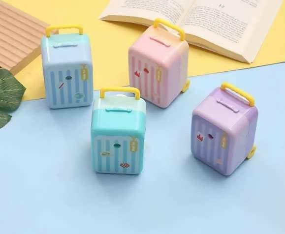 A Cool Suitcase Shaped Mechanical Pencil Sharpener For Everyone (pink, Single piece) - HalfPe