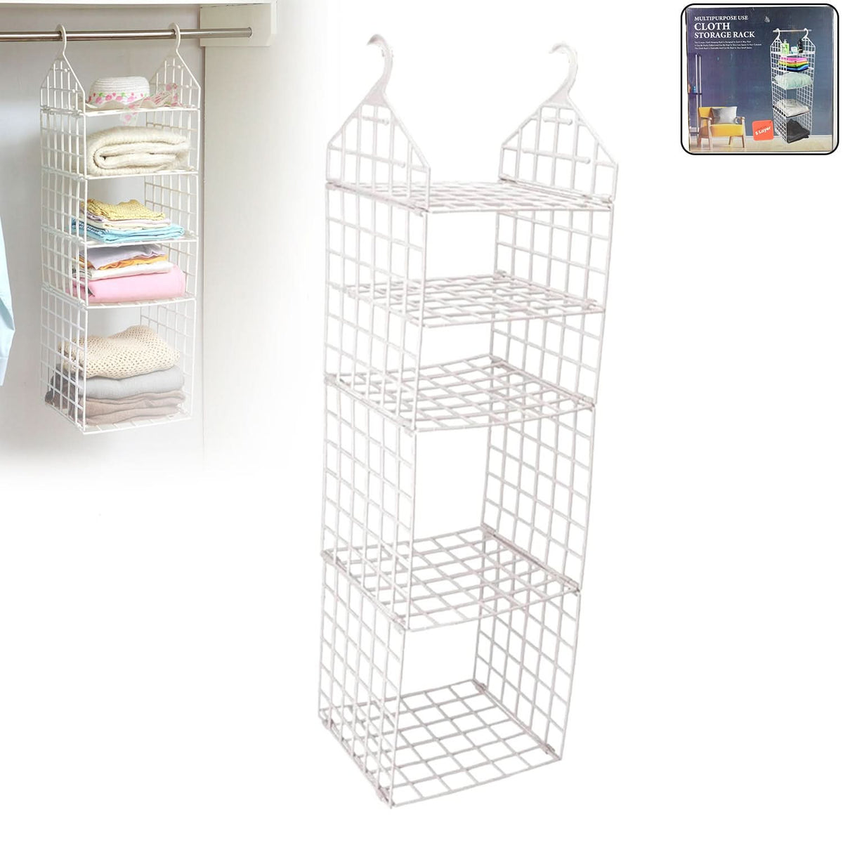 5-Layer Folding Storage Rack Clothes Organizer for Closet, Socks, Scarves & More HP DD
