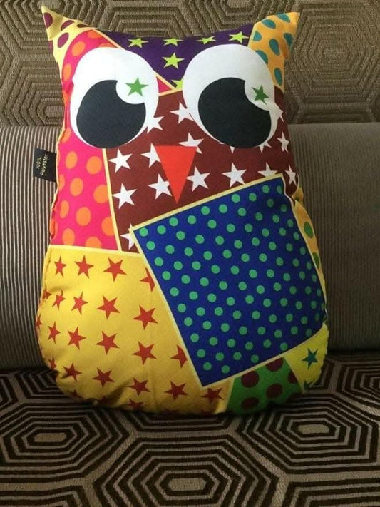 Lushomes Decorative Owl shaped Cushion (Multicolour) - HalfPe