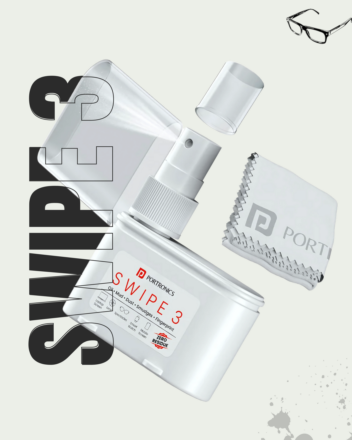Portronics Swipe 3 Screen with 250GSM Micro Fibre Cloth for monitors a