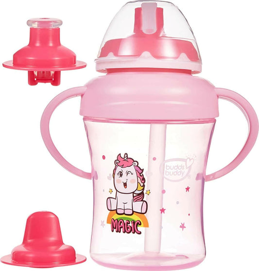 Buddsbuddy 3 Stage Baby Training Sipper Set 210ml Pink Bb7218 - HalfPe